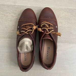 Sperry Brown Leather Lace-Up Oxford Shoes Size 9
